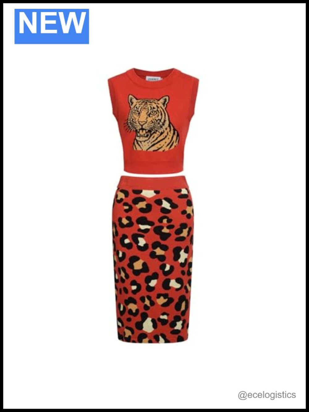 Women's Cotton Knit Vest and Skirt Set Retro 2 Piece